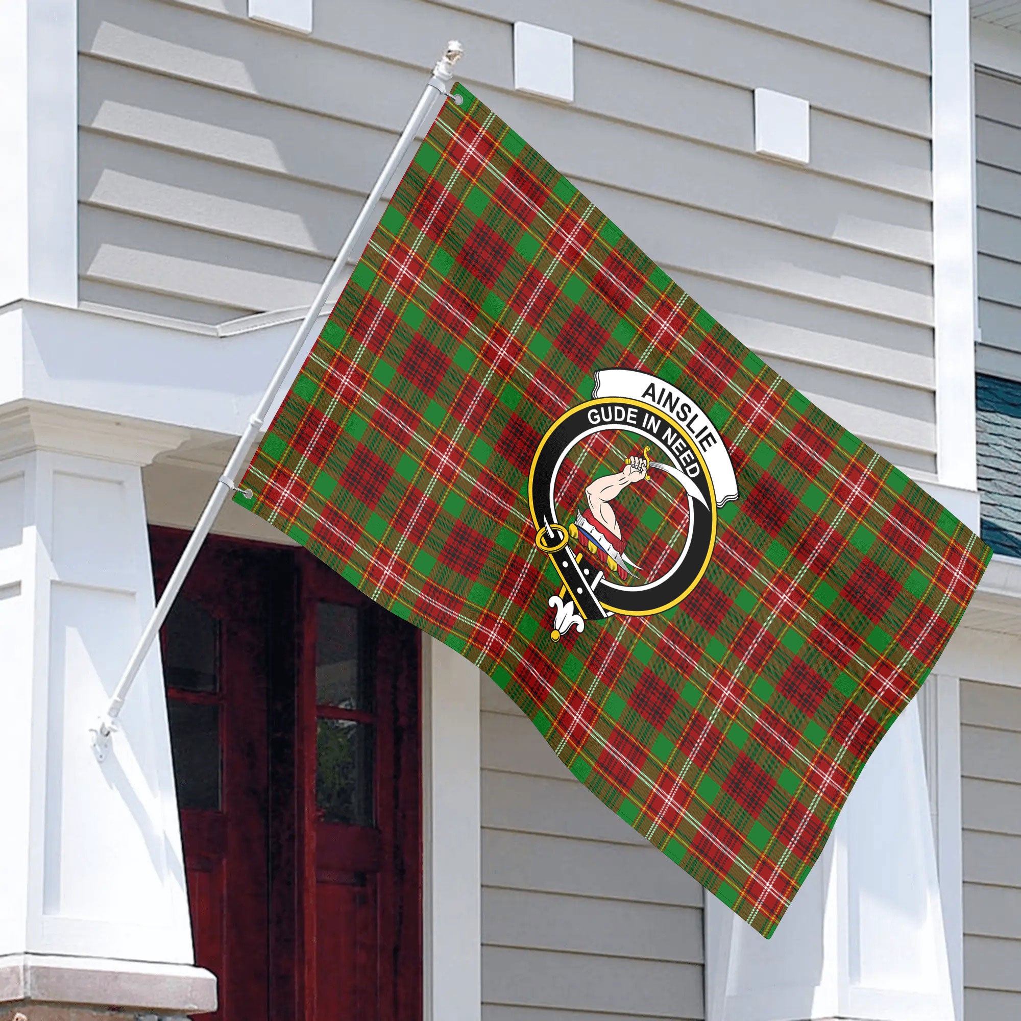 Ainslie Tartan Crest House Flag