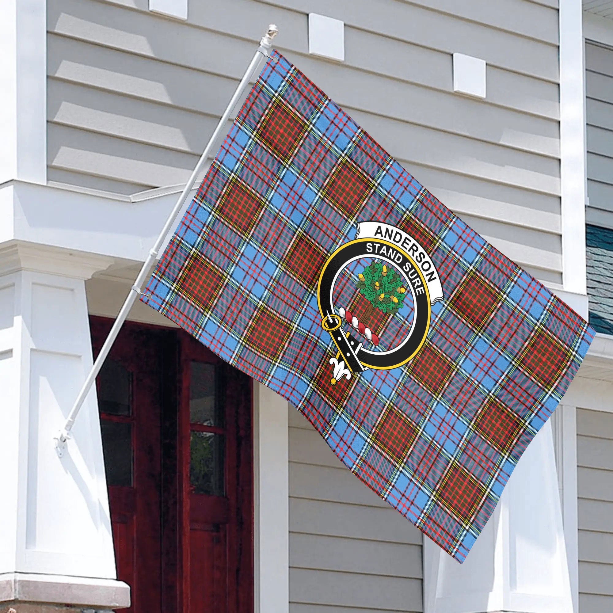 Anderson Modern Tartan Crest House Flag