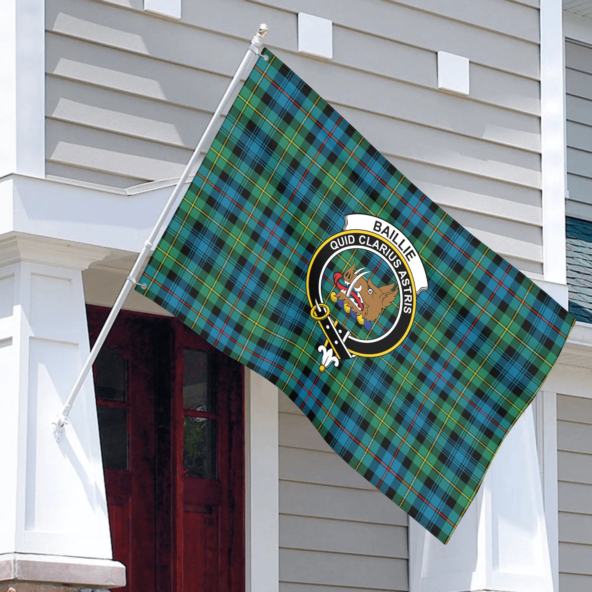Baillie Ancient Tartan Crest House Flag