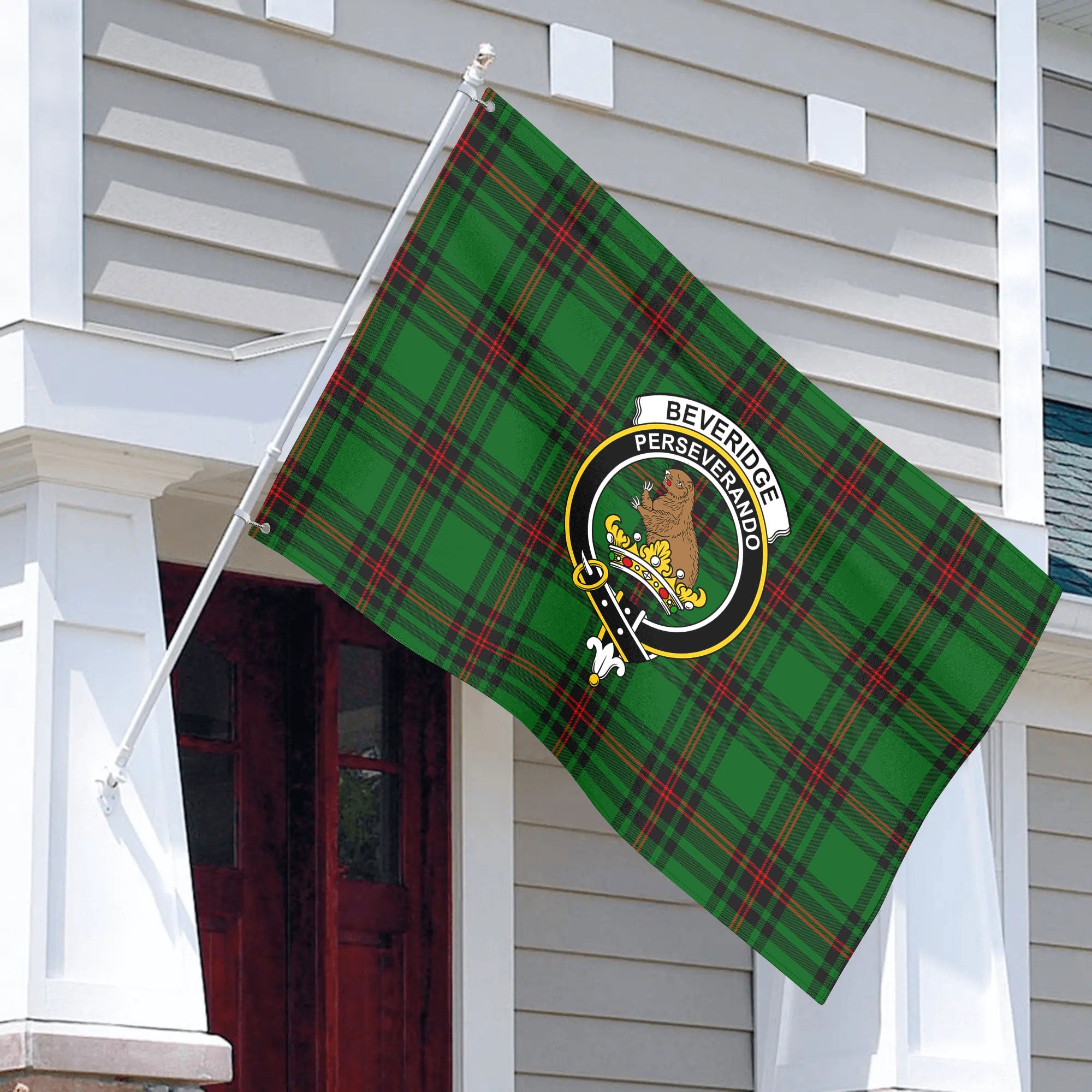 Beveridge Tartan Crest House Flag