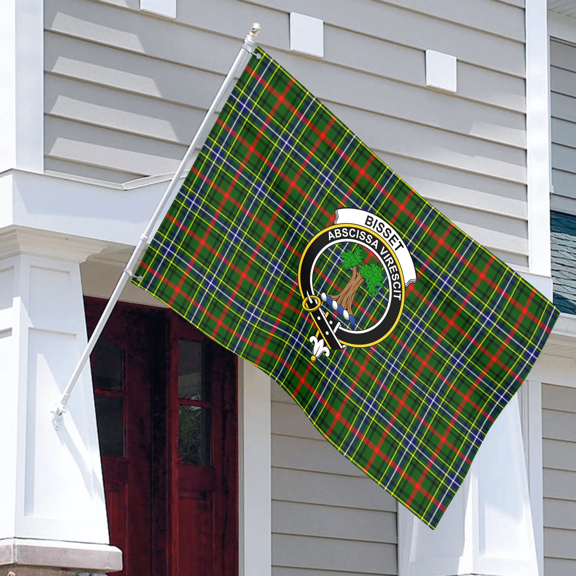 Bisset Tartan Crest House Flag