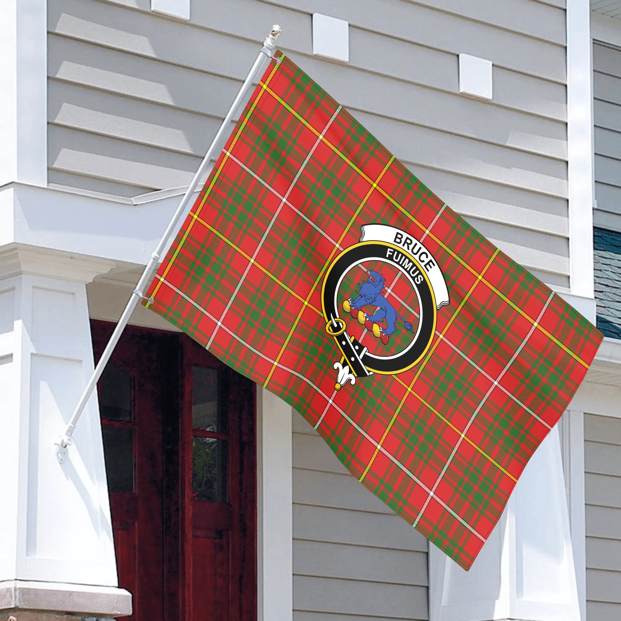 Bruce Modern Tartan Crest House Flag