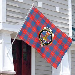 Galloway Red Tartan Crest House Flag