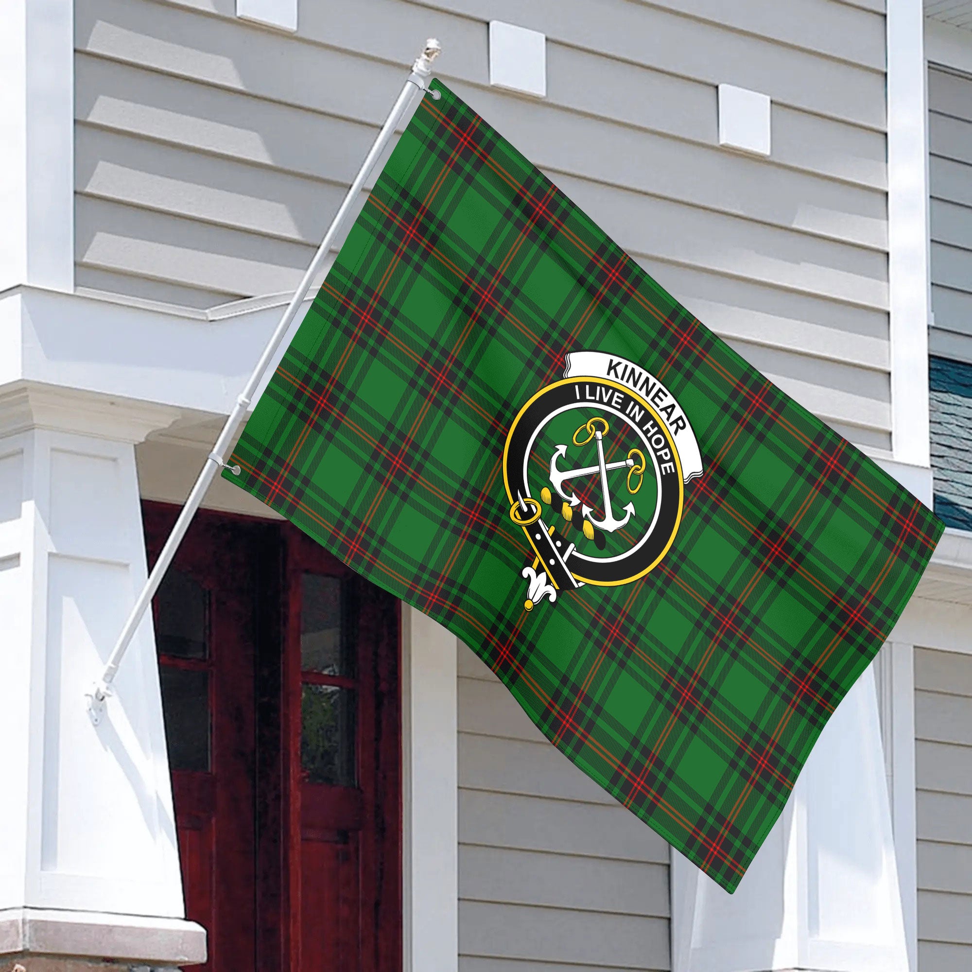 Kinnear Tartan Crest House Flag