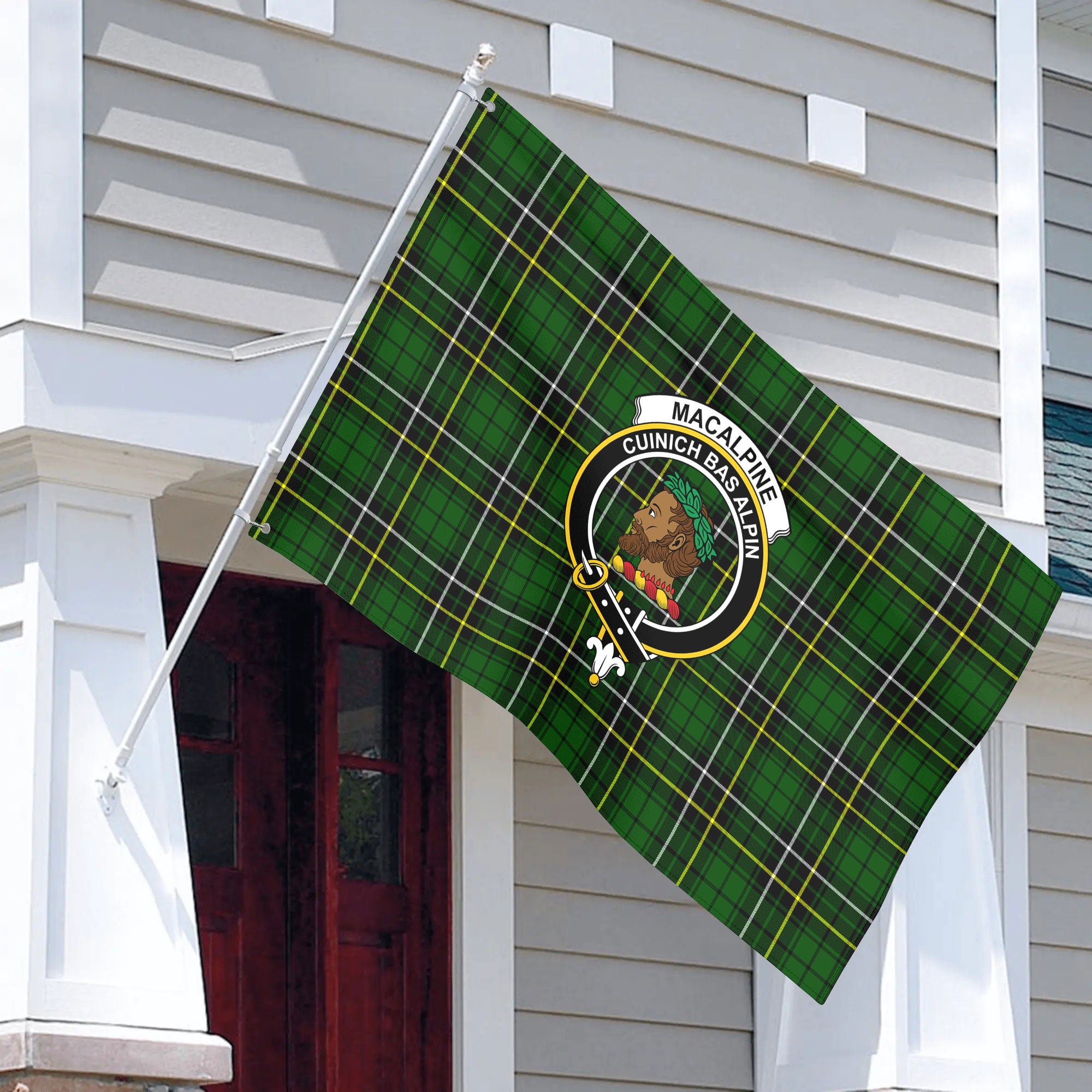 MacAlpine Modern Tartan Crest House Flag