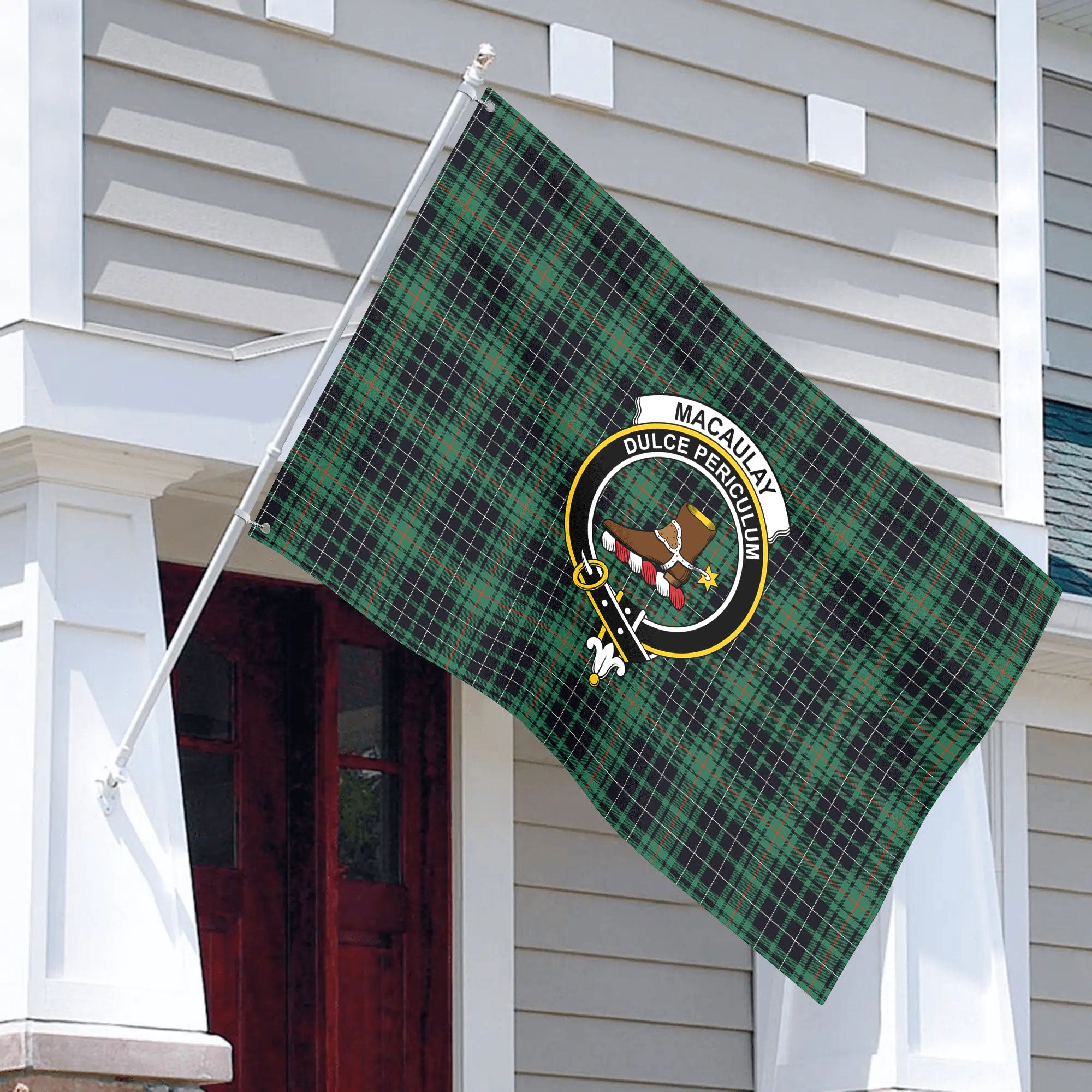 MacAulay Hunting Ancient Tartan Crest House Flag