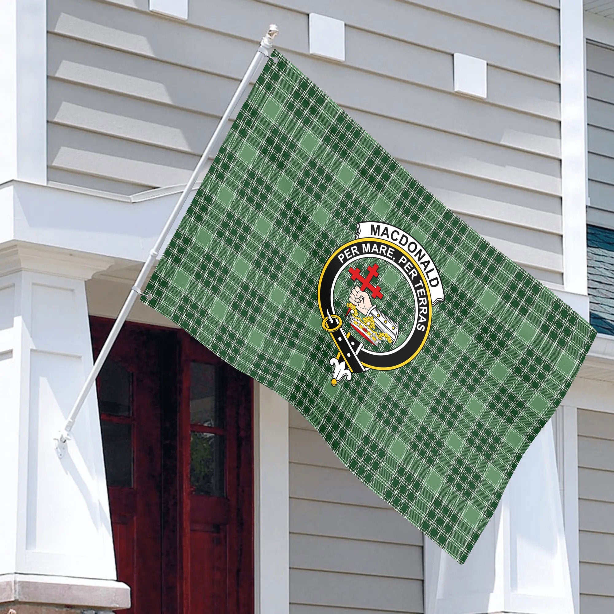 MacDonald Lord of the Isles Hunting Tartan Crest House Flag