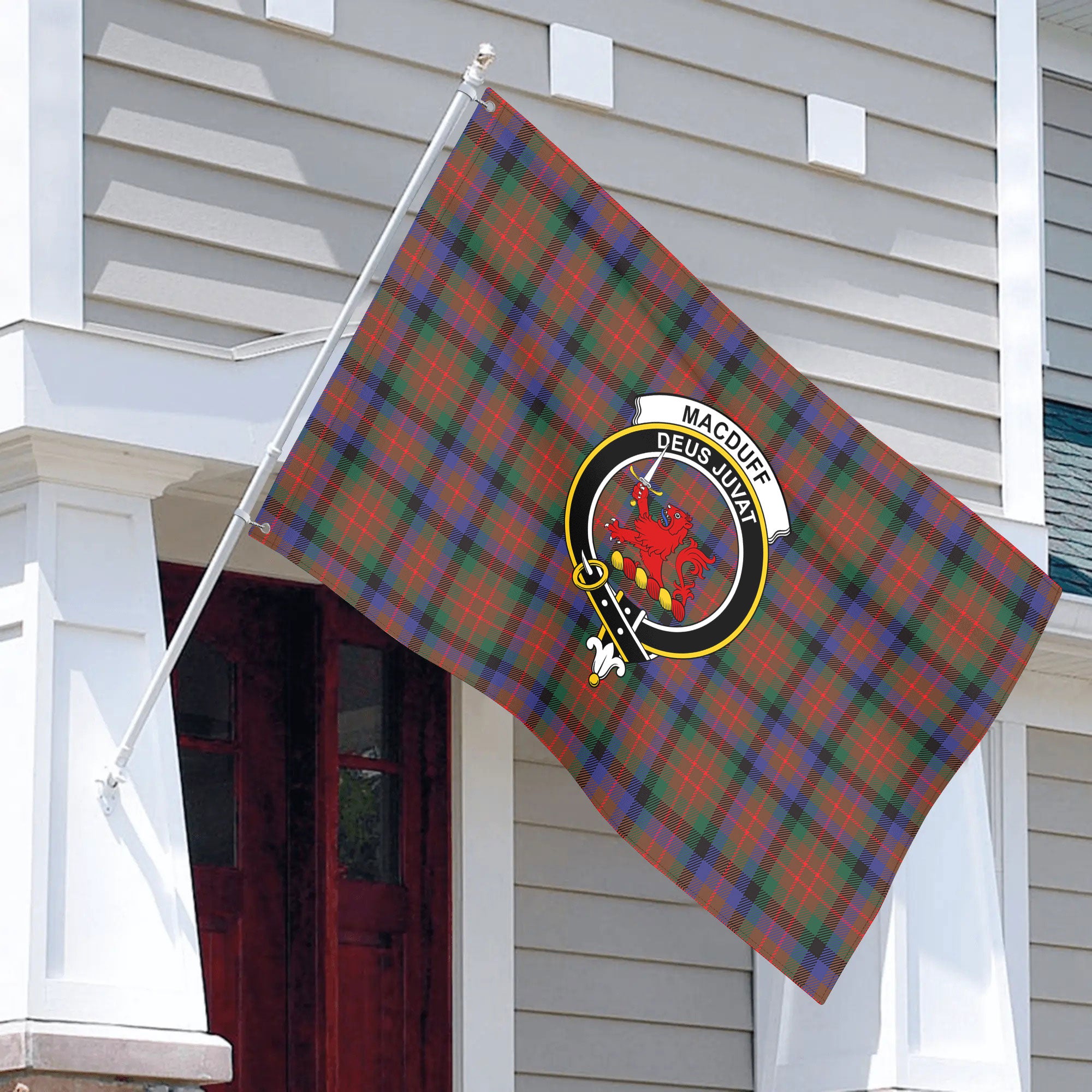 MacDuff Hunting Modern Tartan Crest House Flag