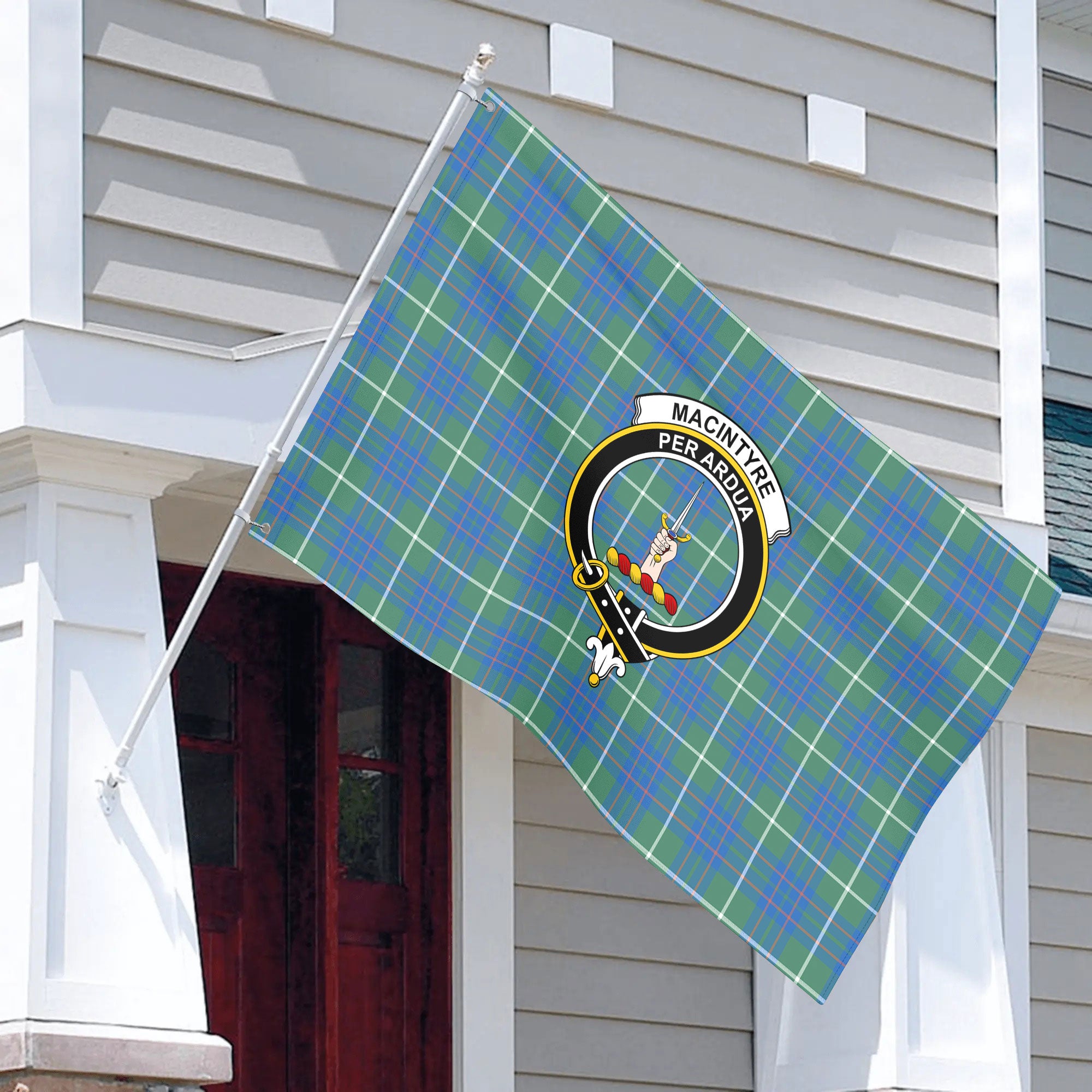 MacIntyre Hunting Ancient Tartan Crest House Flag