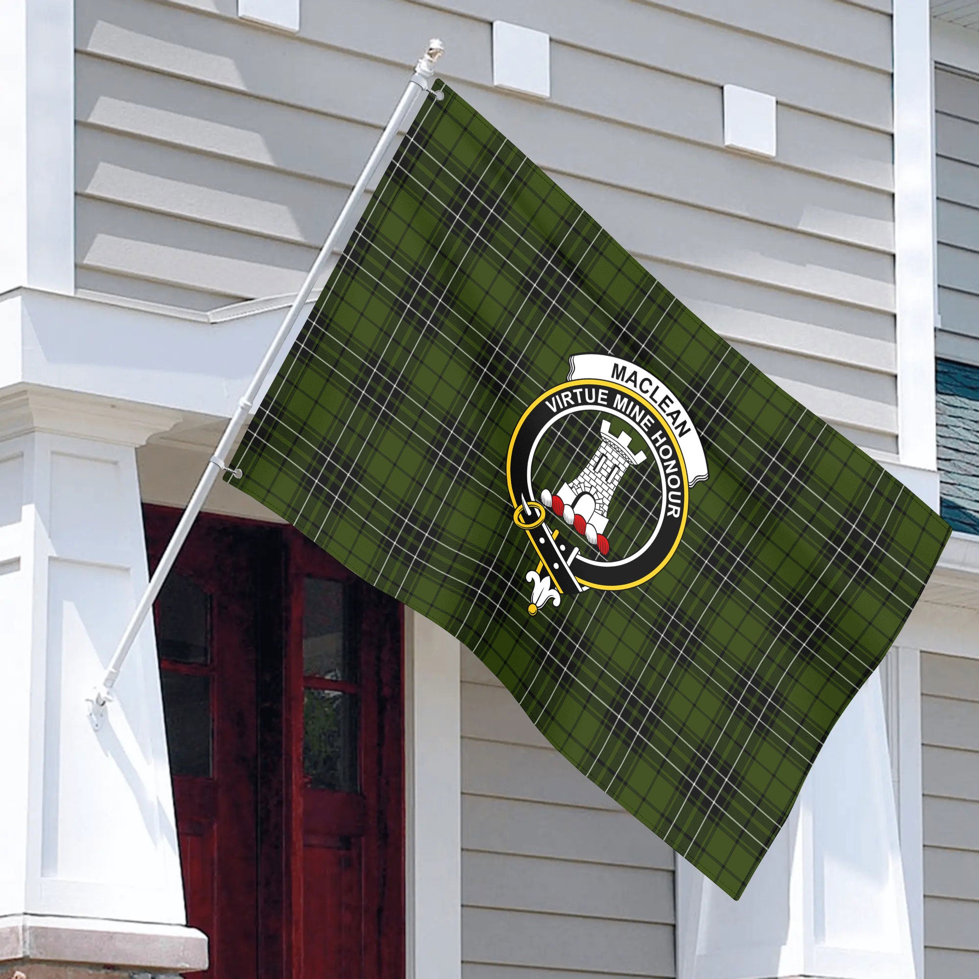 MacLean Hunting Tartan Crest House Flag