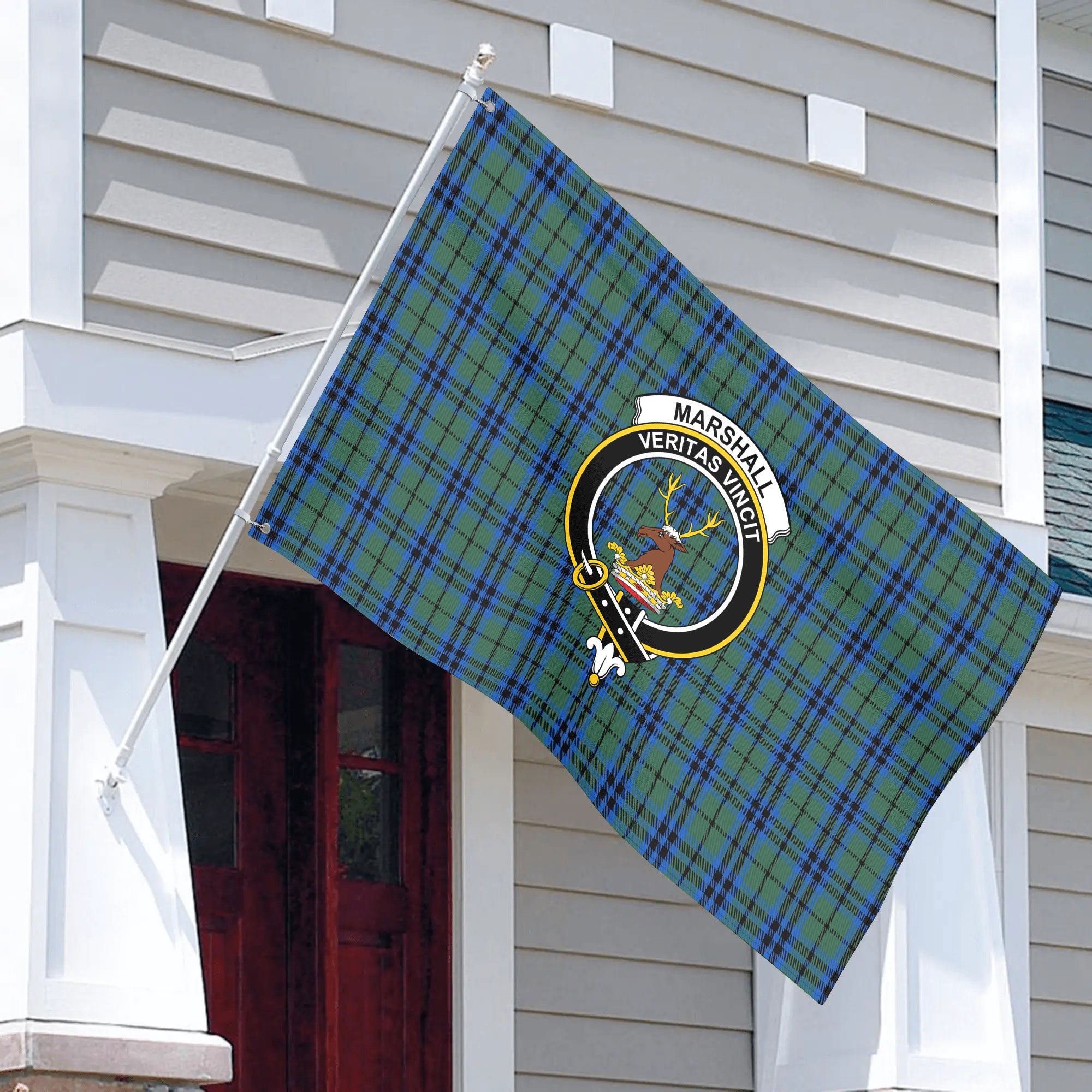 Marshall Tartan Crest House Flag