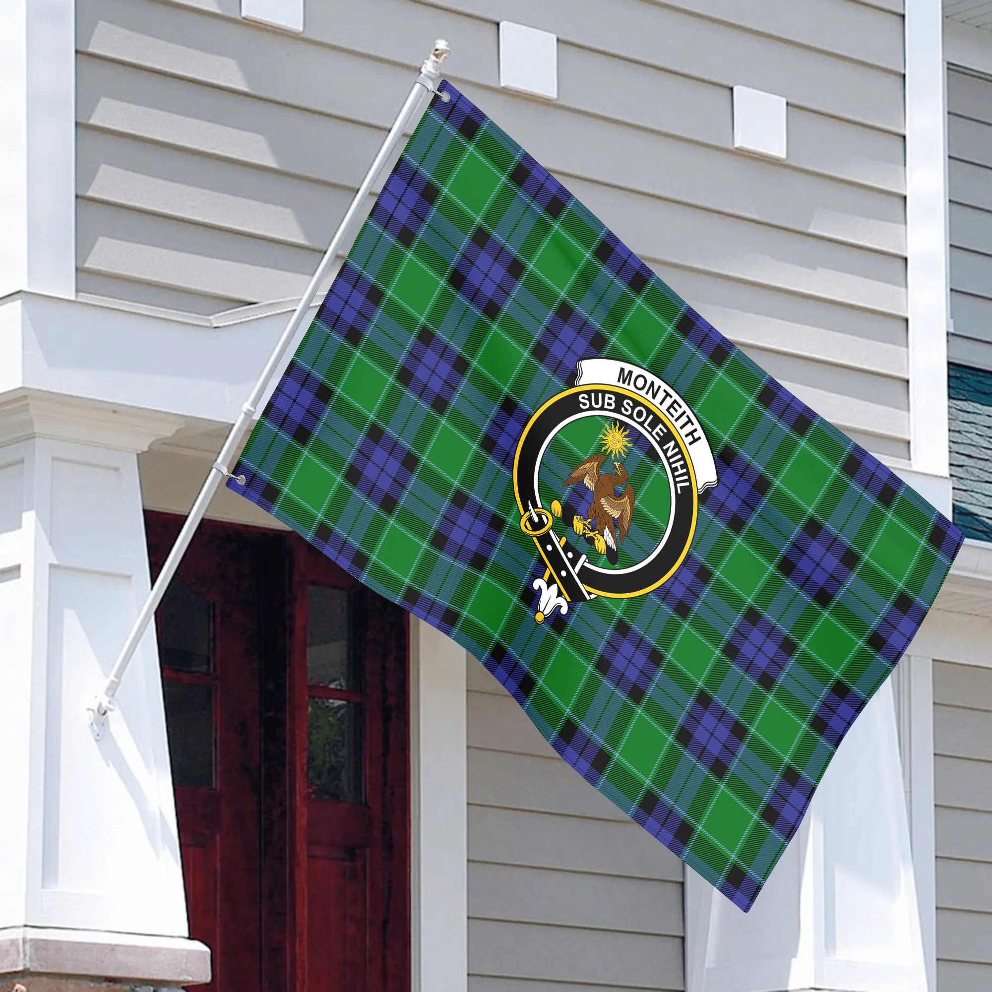 Monteith Tartan Crest House Flag