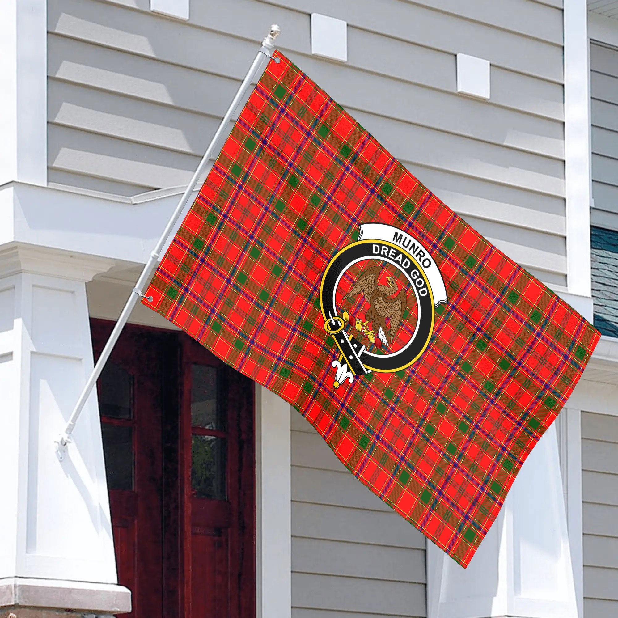 Munro Modern Tartan Crest House Flag