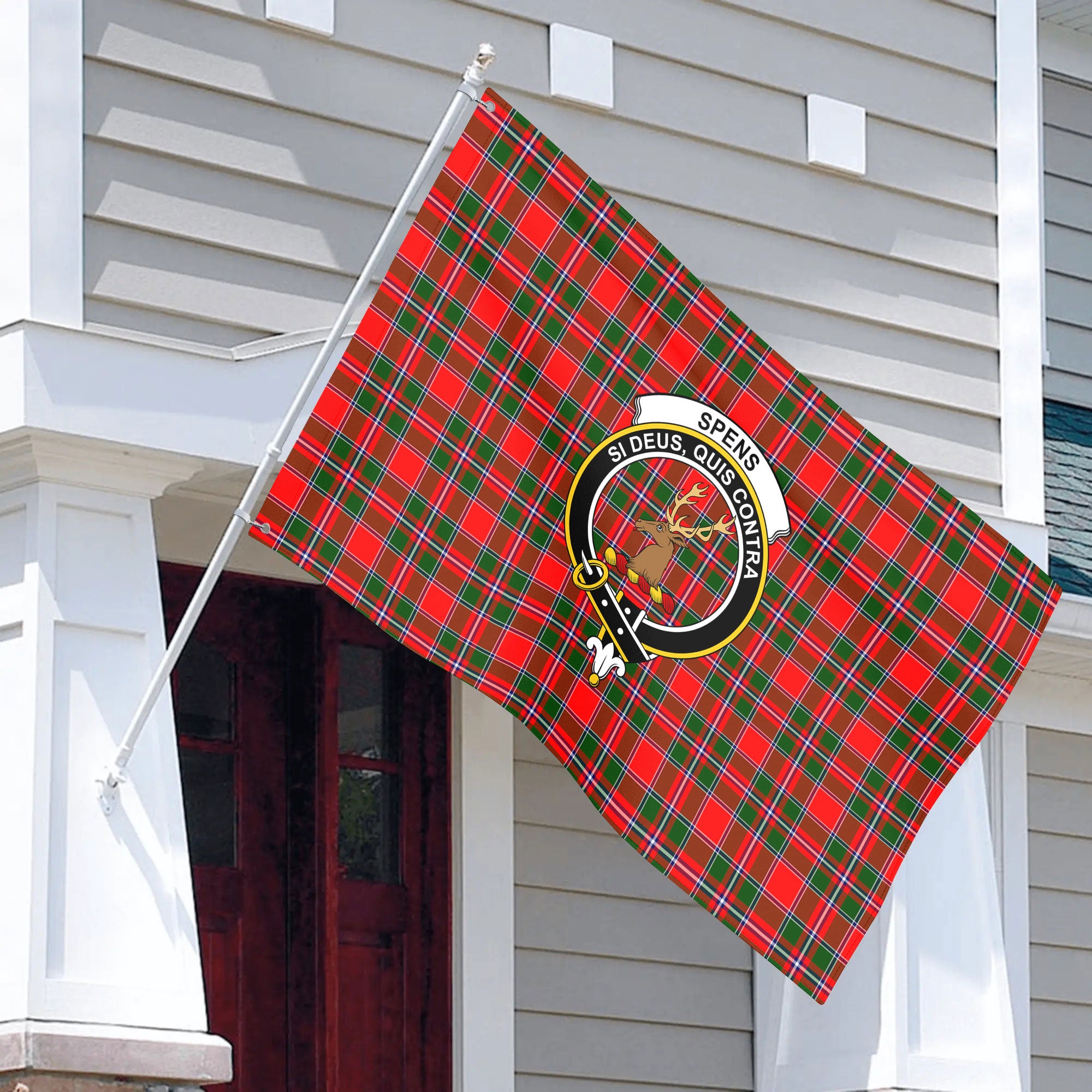 Spens (or Spence) Tartan Crest House Flag