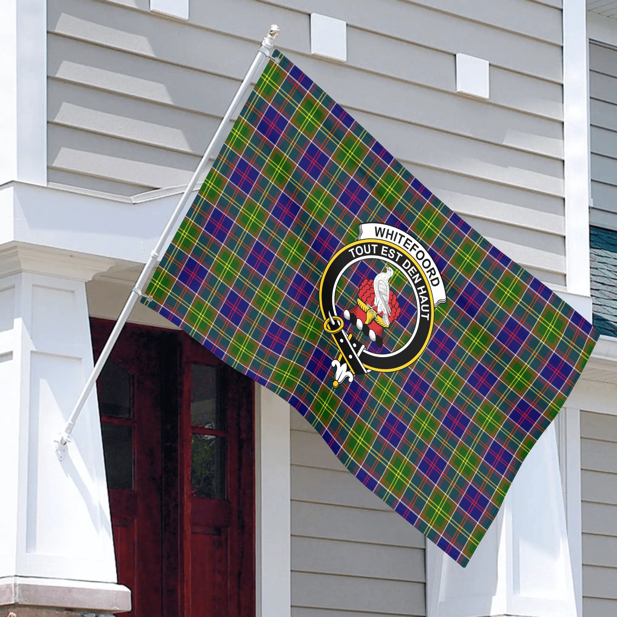 Whitefoord Tartan Crest House Flag
