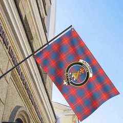 Galloway Red Tartan Crest House Flag