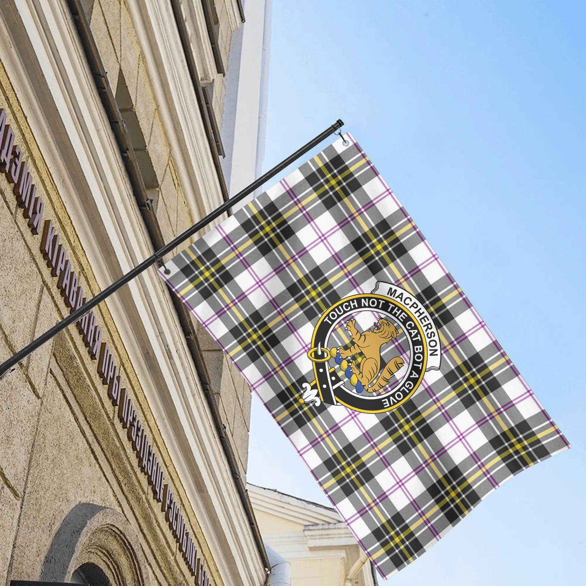 MacPherson Dress Modern Tartan Crest House Flag