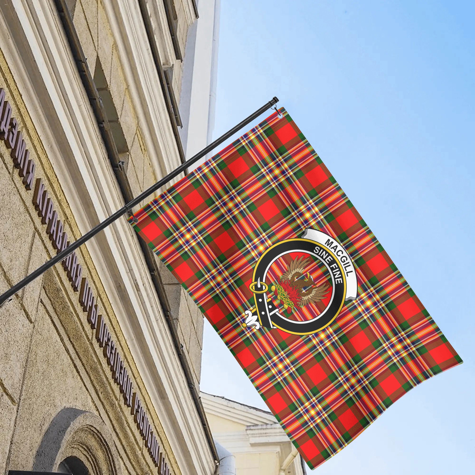 Makgill Tartan Crest House Flag