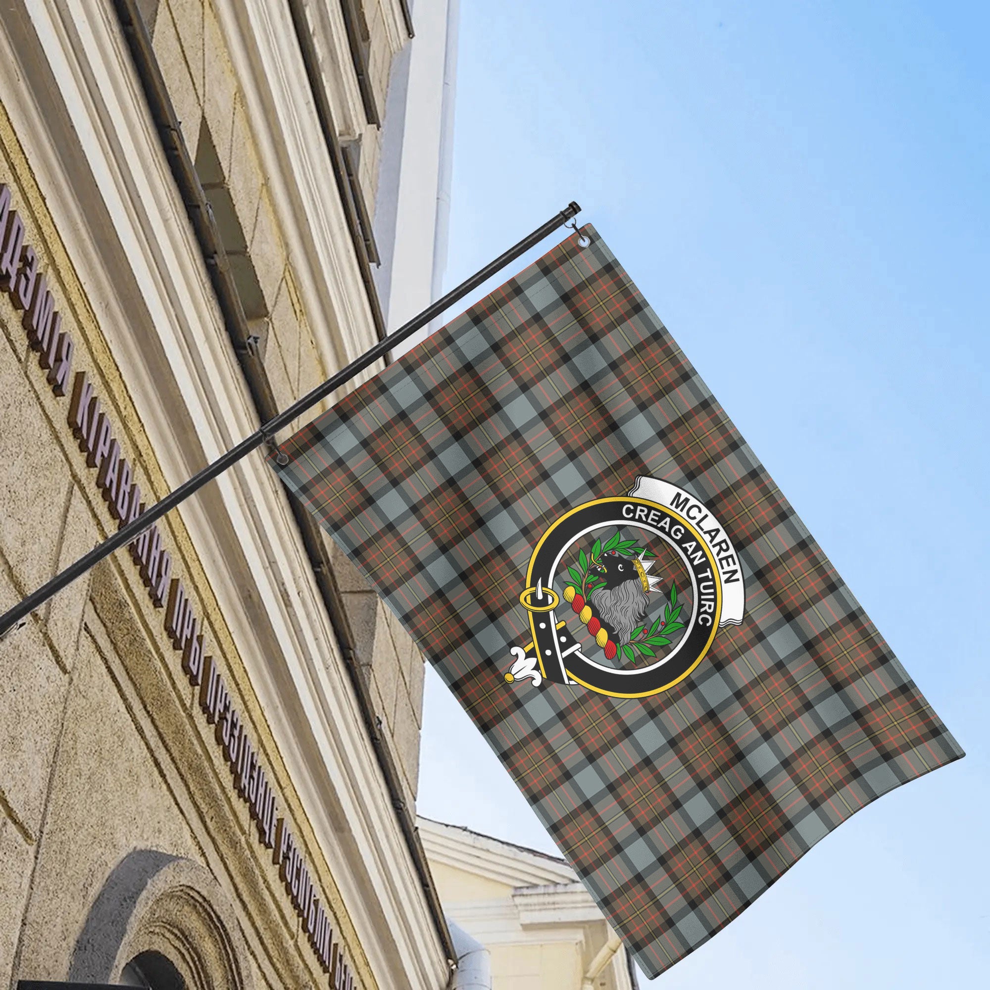 McLaren Weathered Tartan Crest House Flag