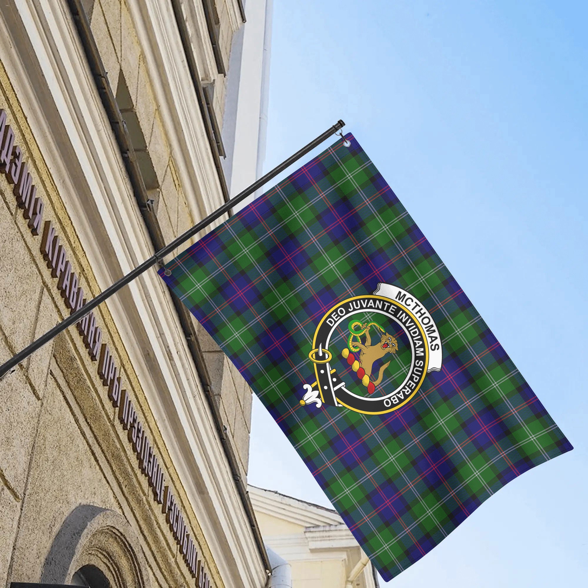 McThomas Modern Tartan Crest House Flag