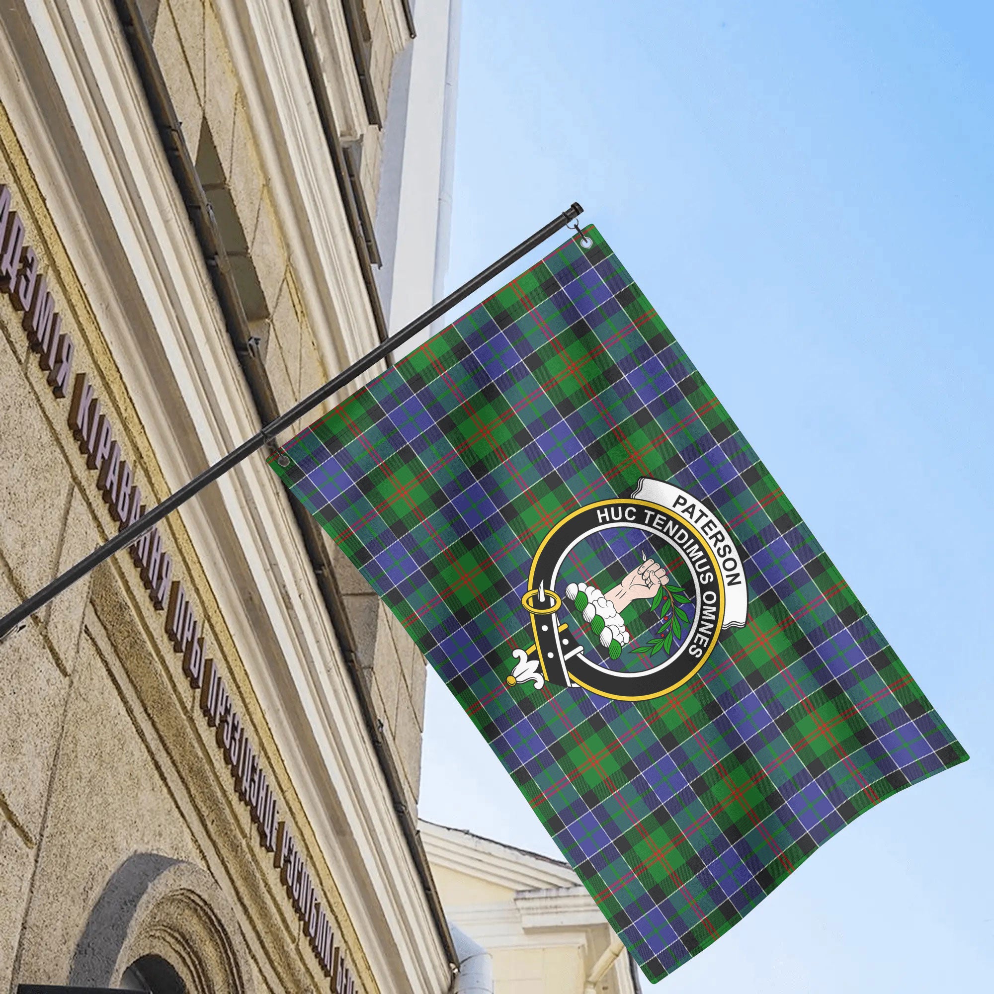 Paterson Tartan Crest House Flag