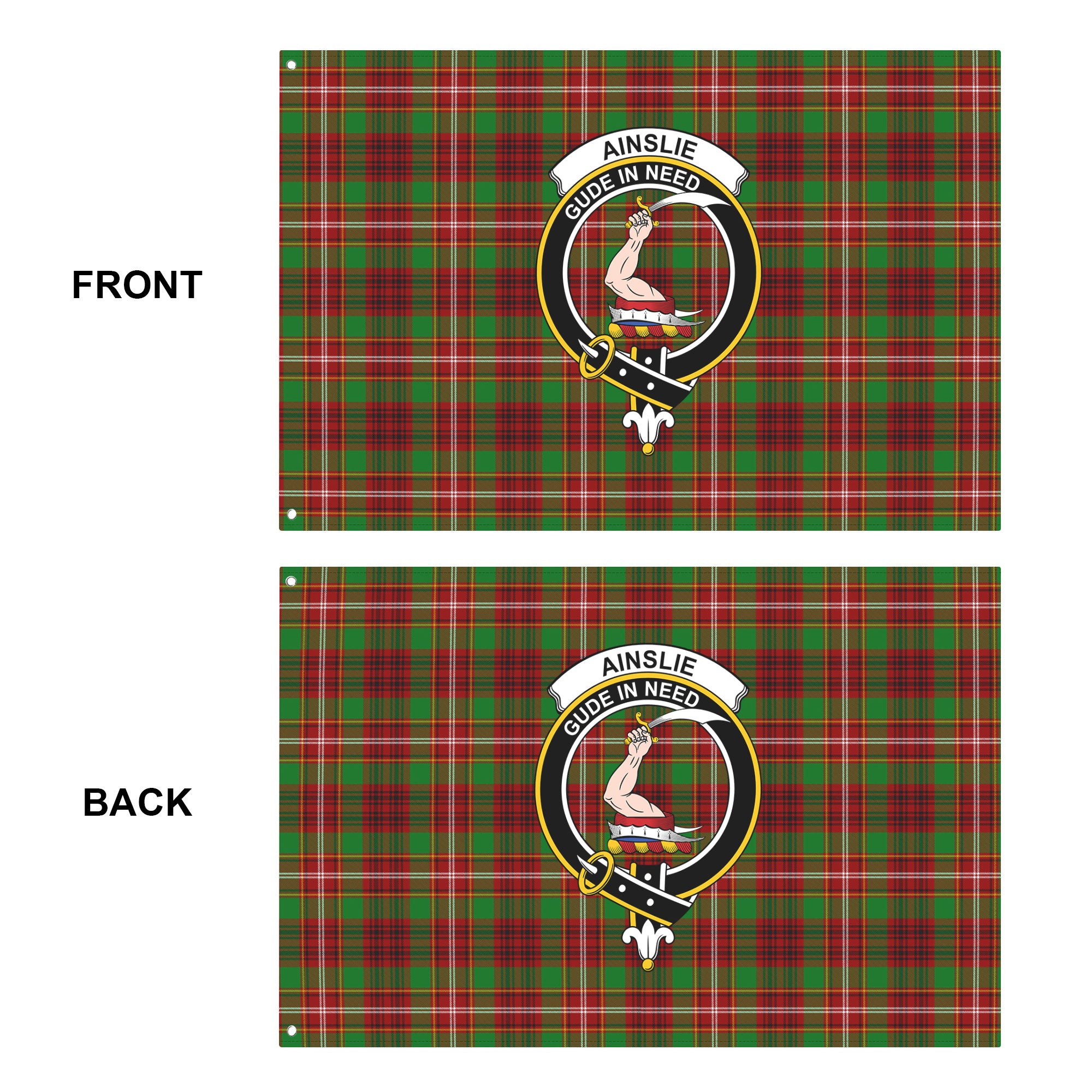 Ainslie Tartan Crest House Flag