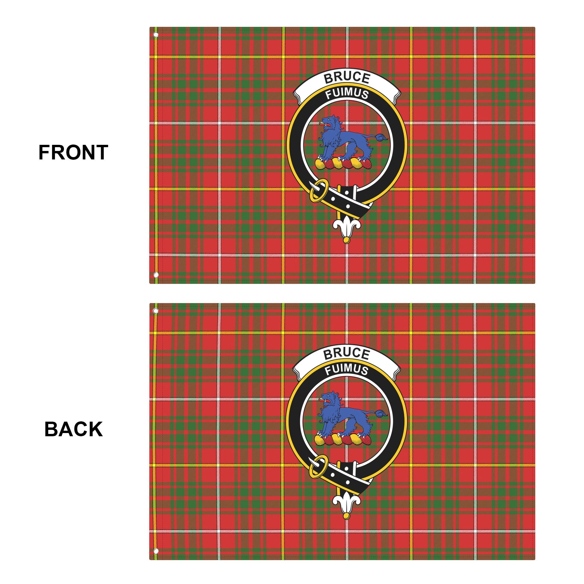 Bruce Modern Tartan Crest House Flag