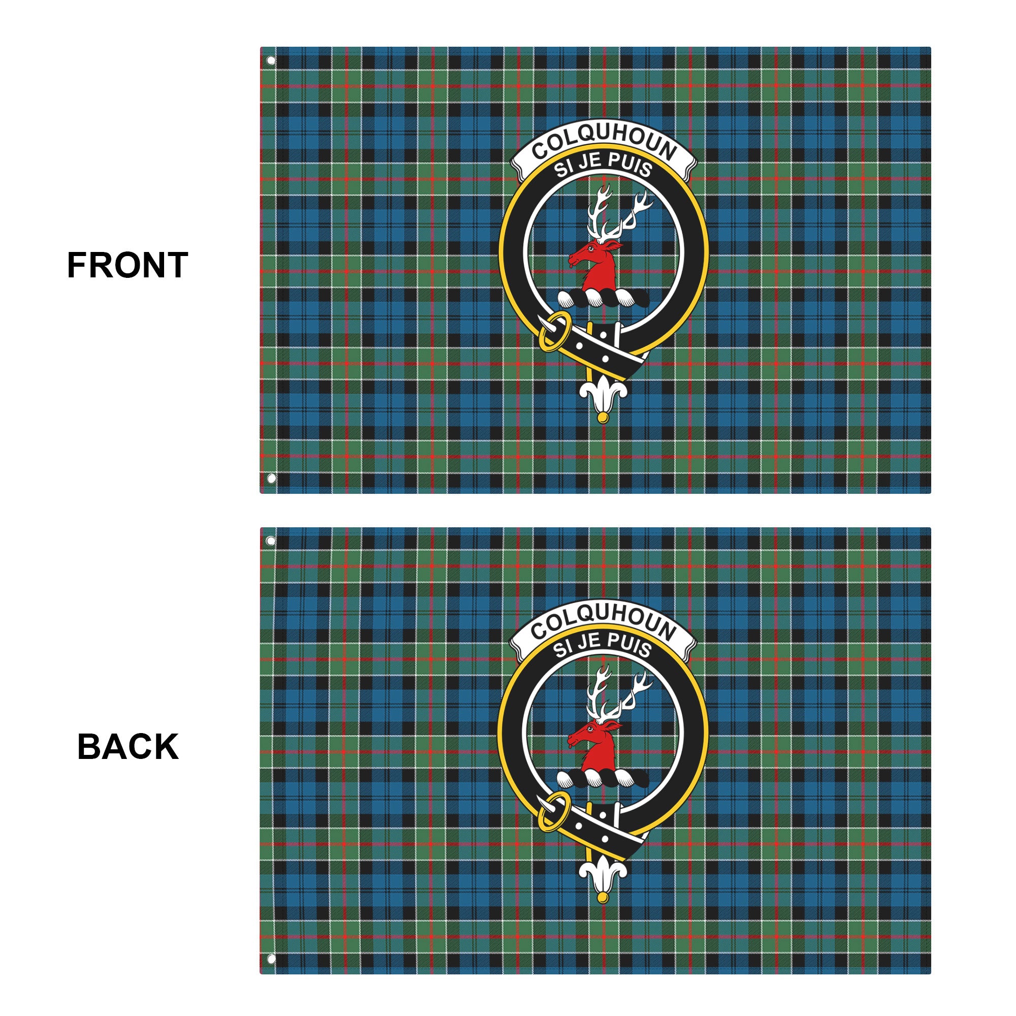 Colquhoun Ancient Tartan Crest House Flag