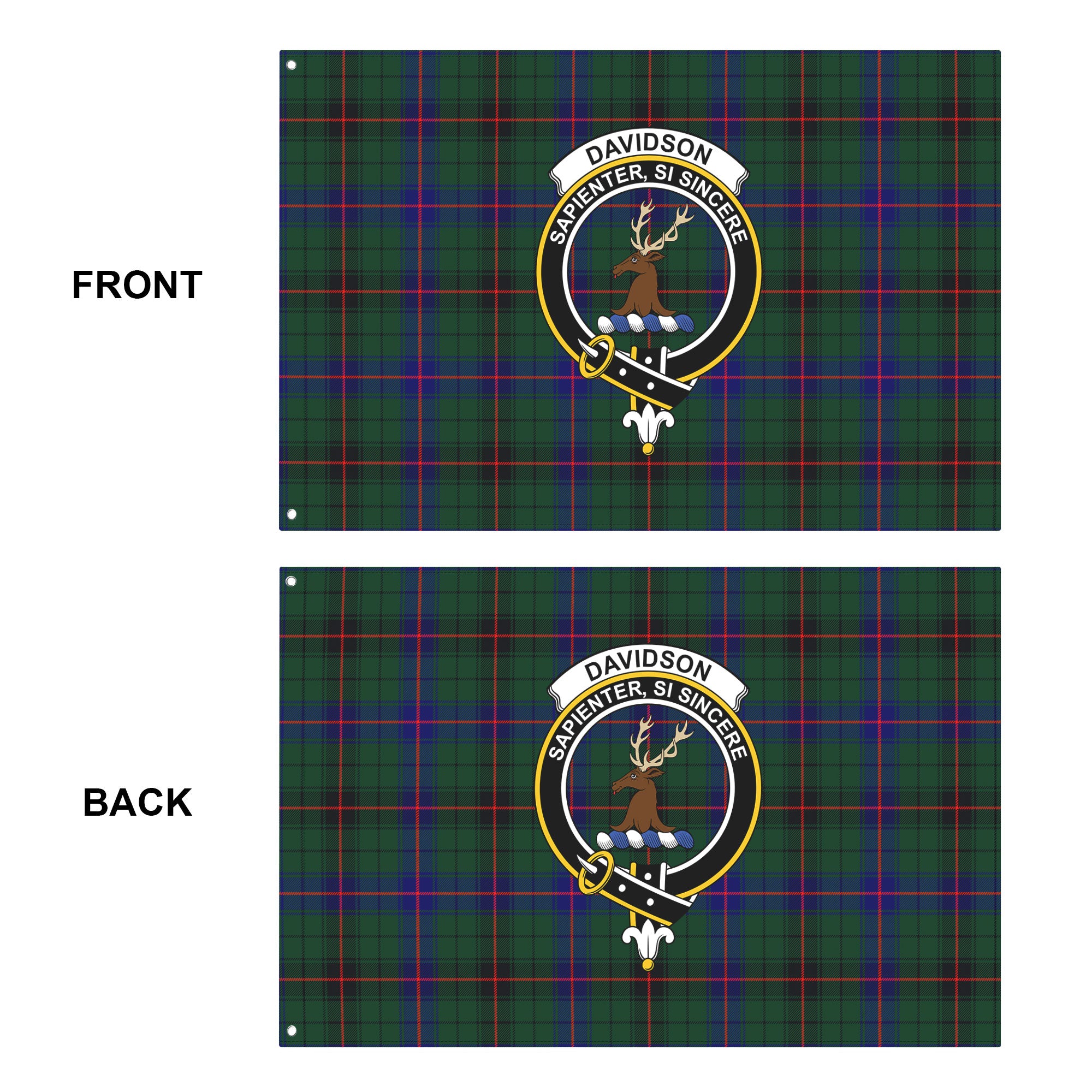 Davidson Modern Tartan Crest House Flag
