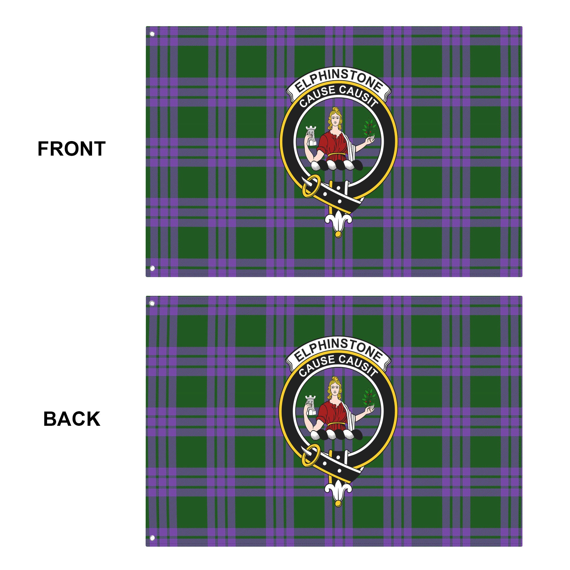 Elphinstone Tartan Crest House Flag