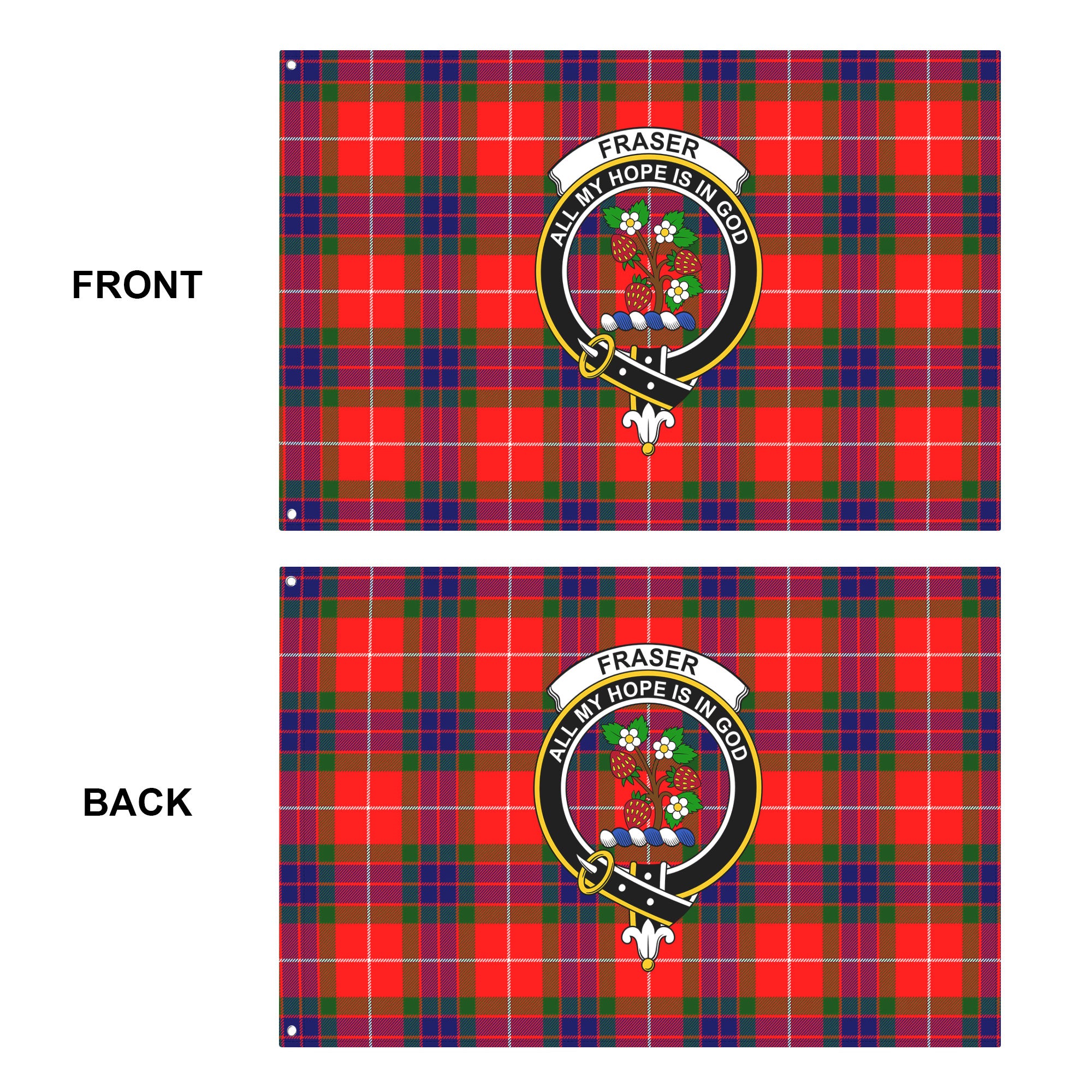 Fraser Tartan Crest House Flag
