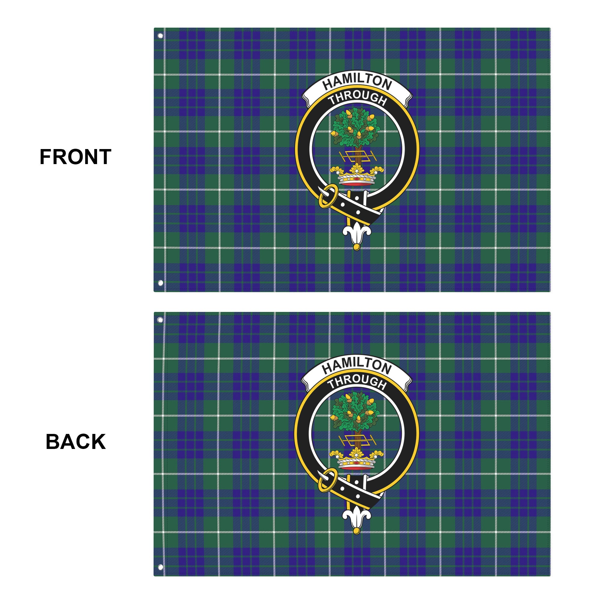 Hamilton Hunting Modern Tartan Crest House Flag
