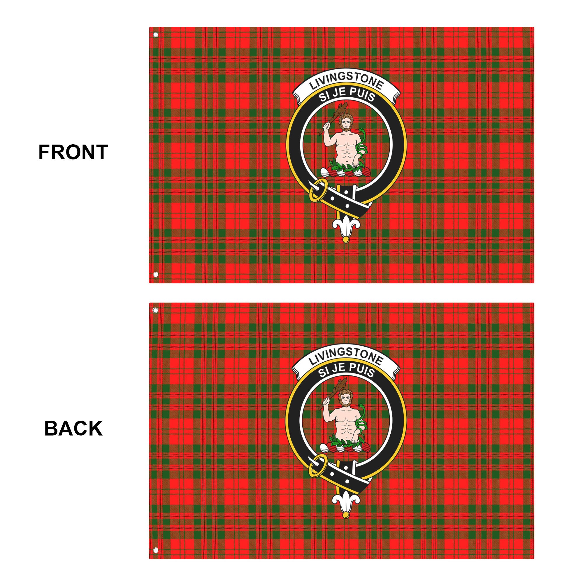 Livingstone Tartan Crest House Flag