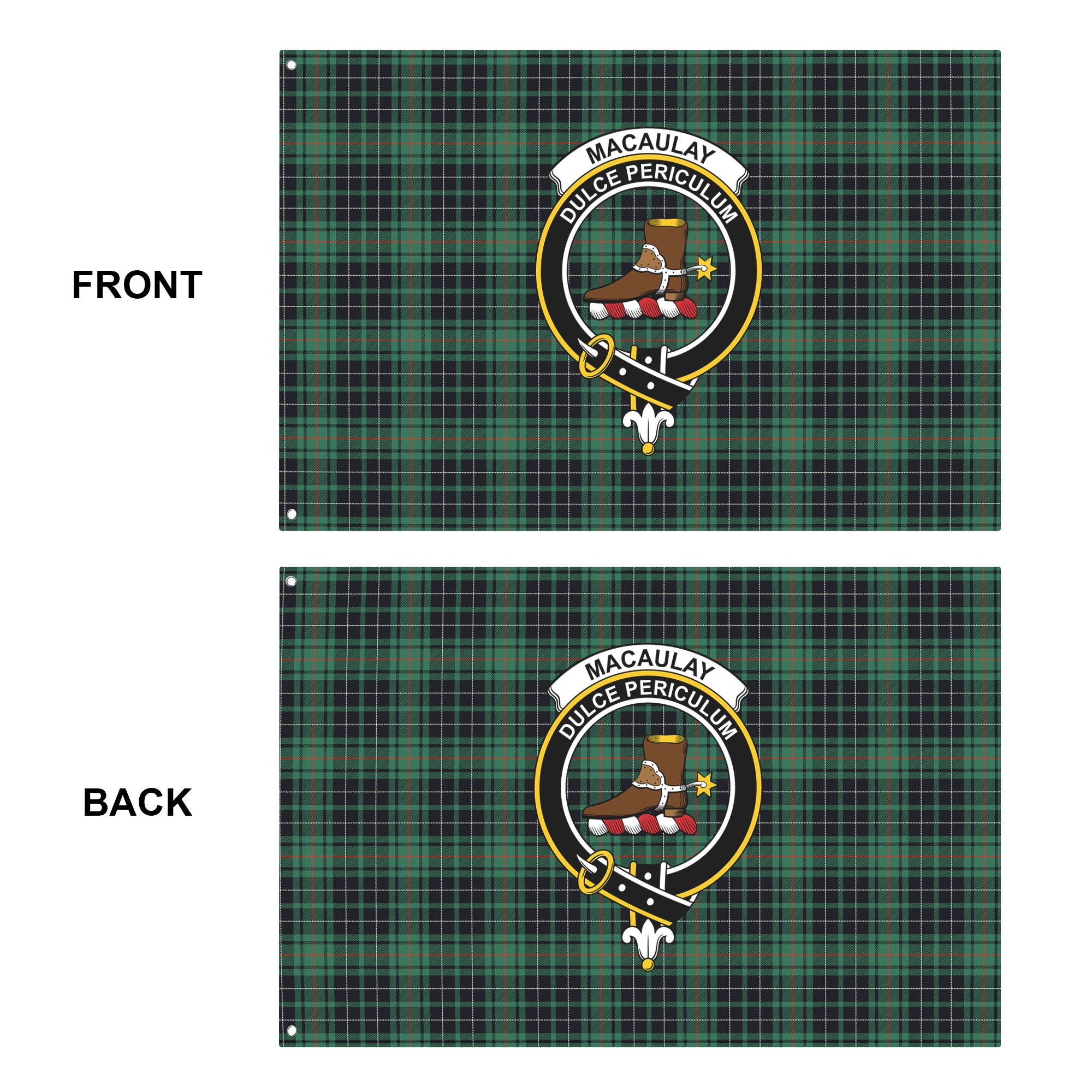 MacAulay Hunting Ancient Tartan Crest House Flag
