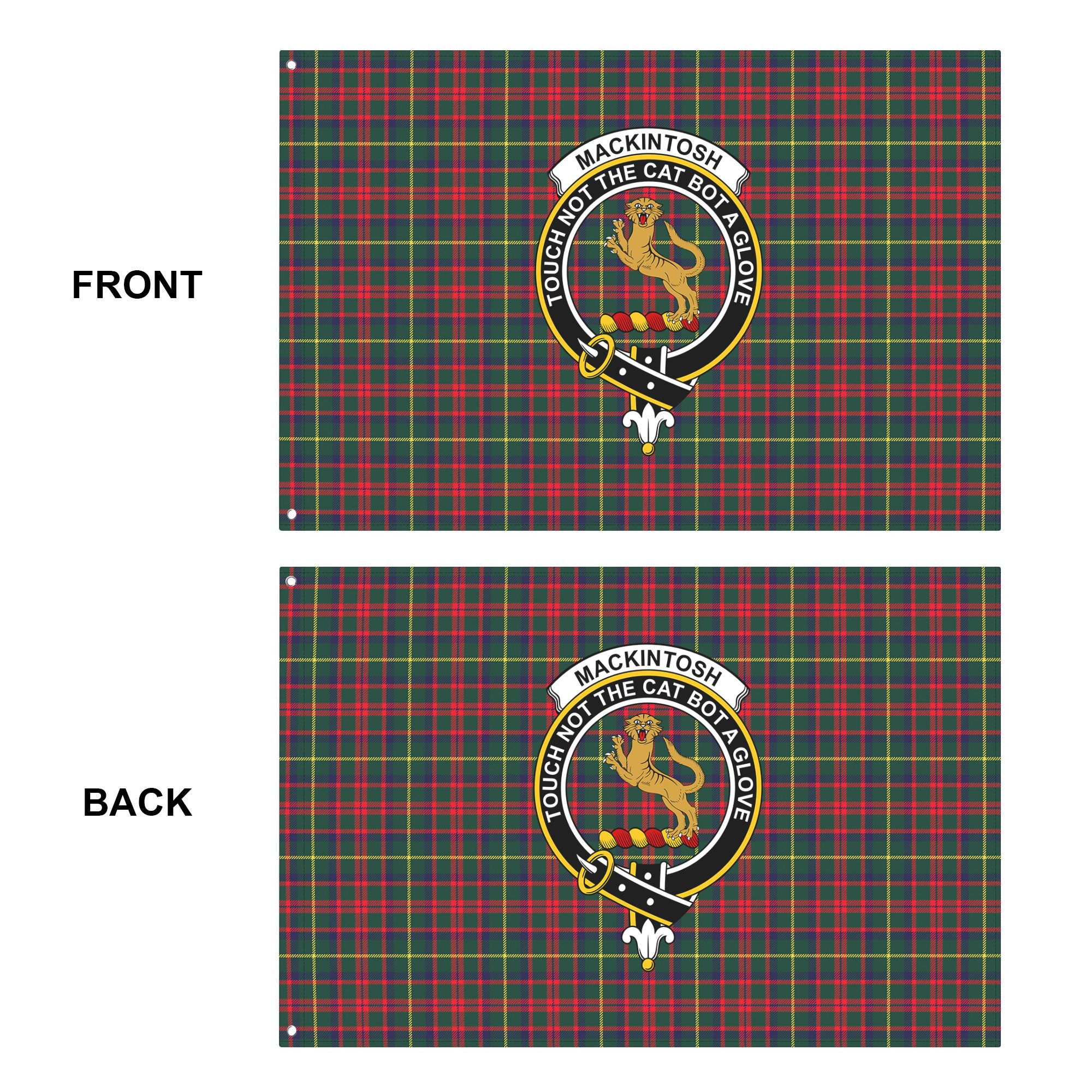 MacKintosh Hunting Modern Tartan Crest House Flag