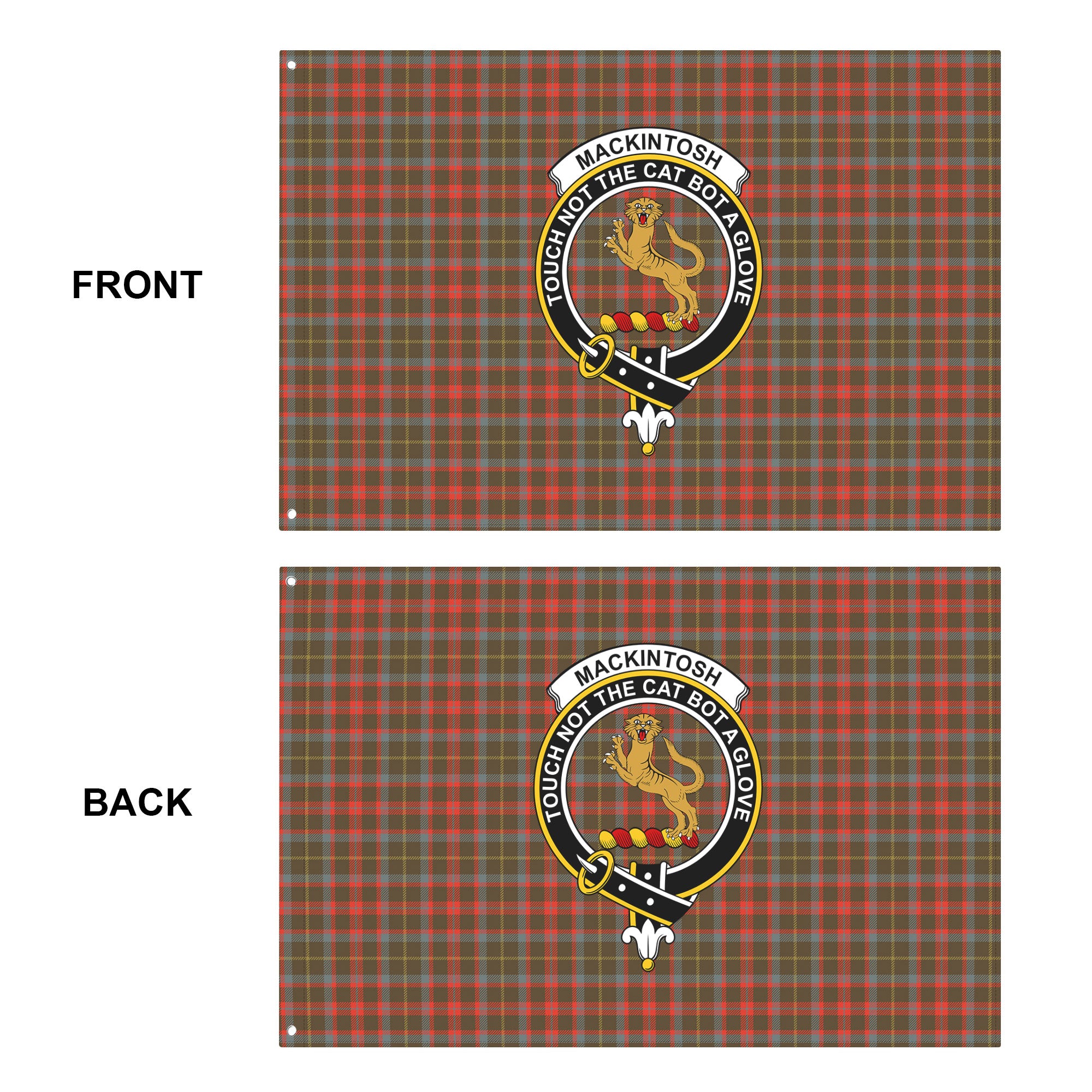MacKintosh Hunting Weathered Tartan Crest House Flag