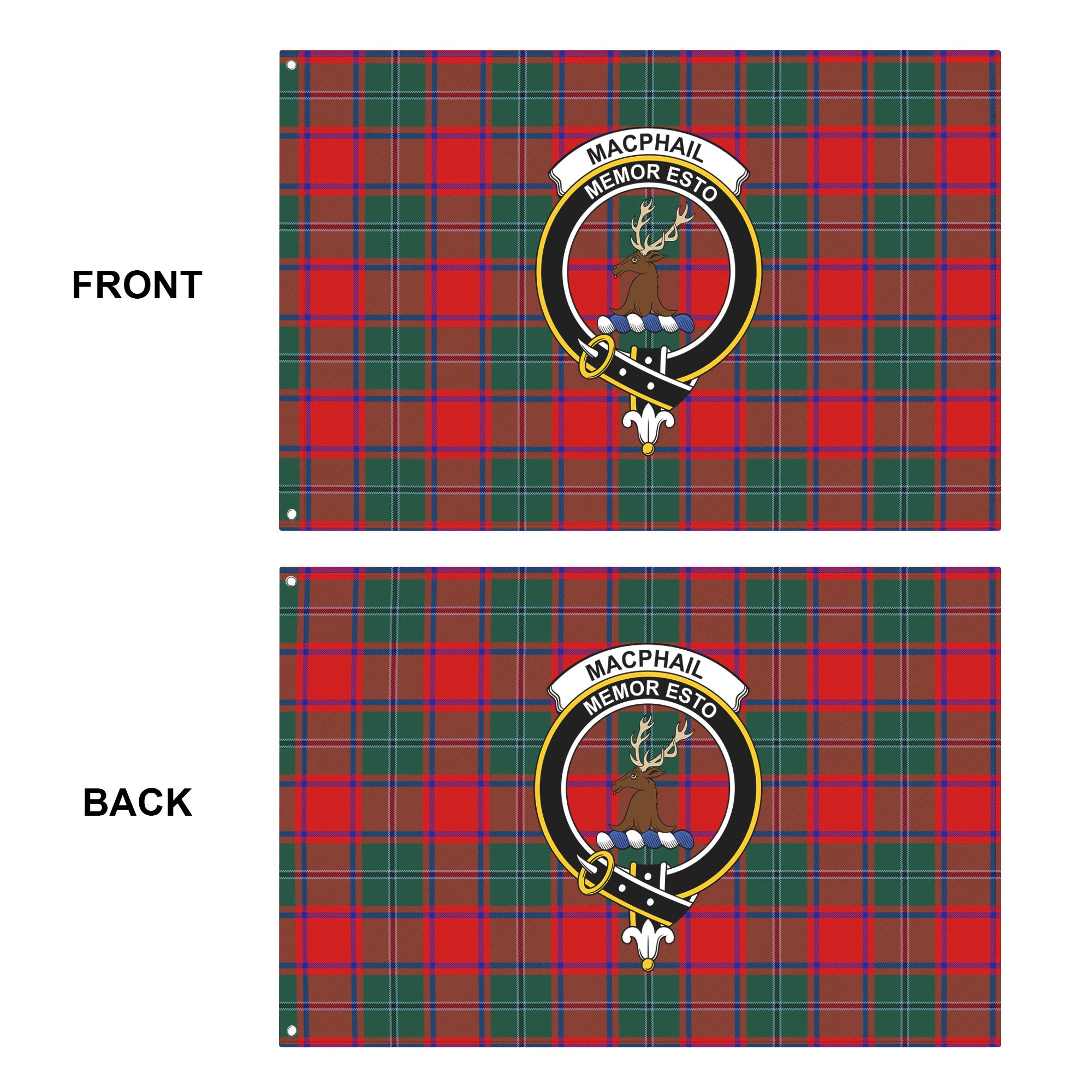 MacPhail Clan Tartan Crest House Flag
