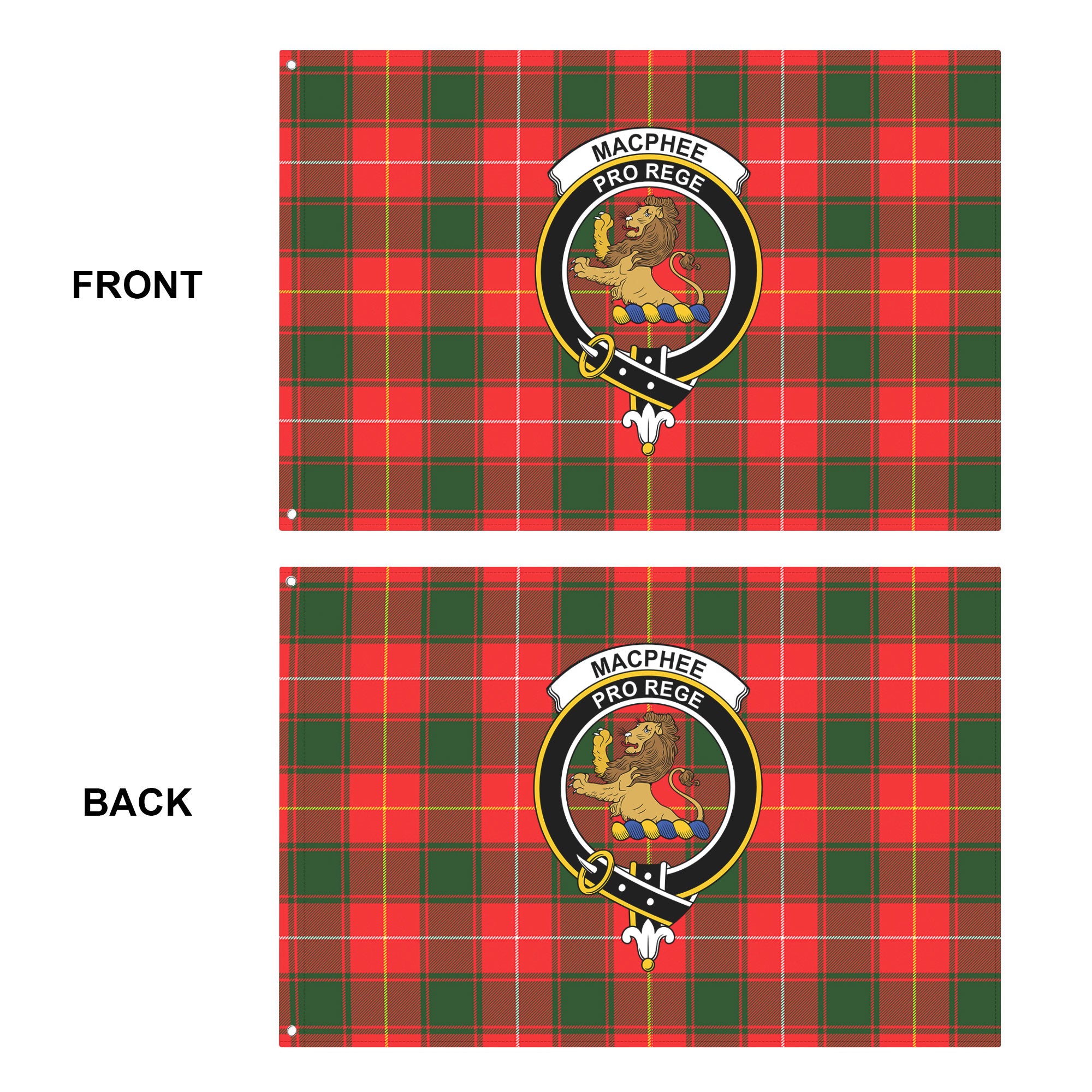 MacPhee Modern Tartan Crest House Flag