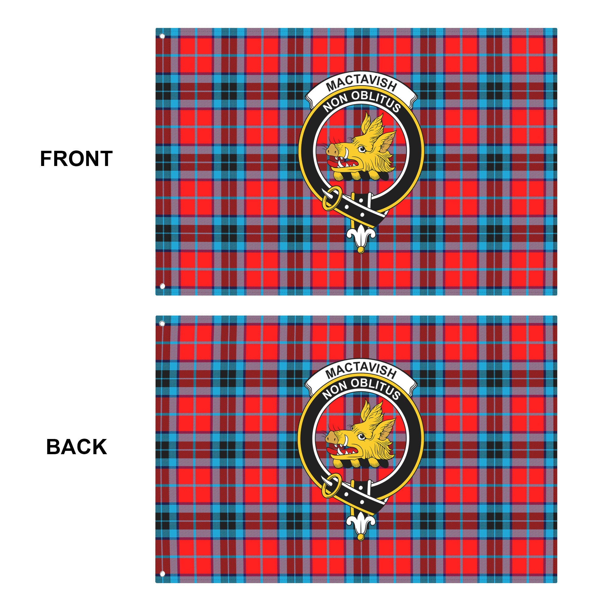 MacTavish Modern Tartan Crest House Flag