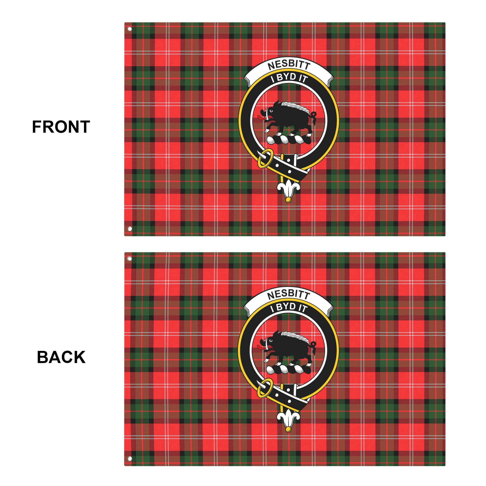 Nesbitt Modern Tartan Crest House Flag