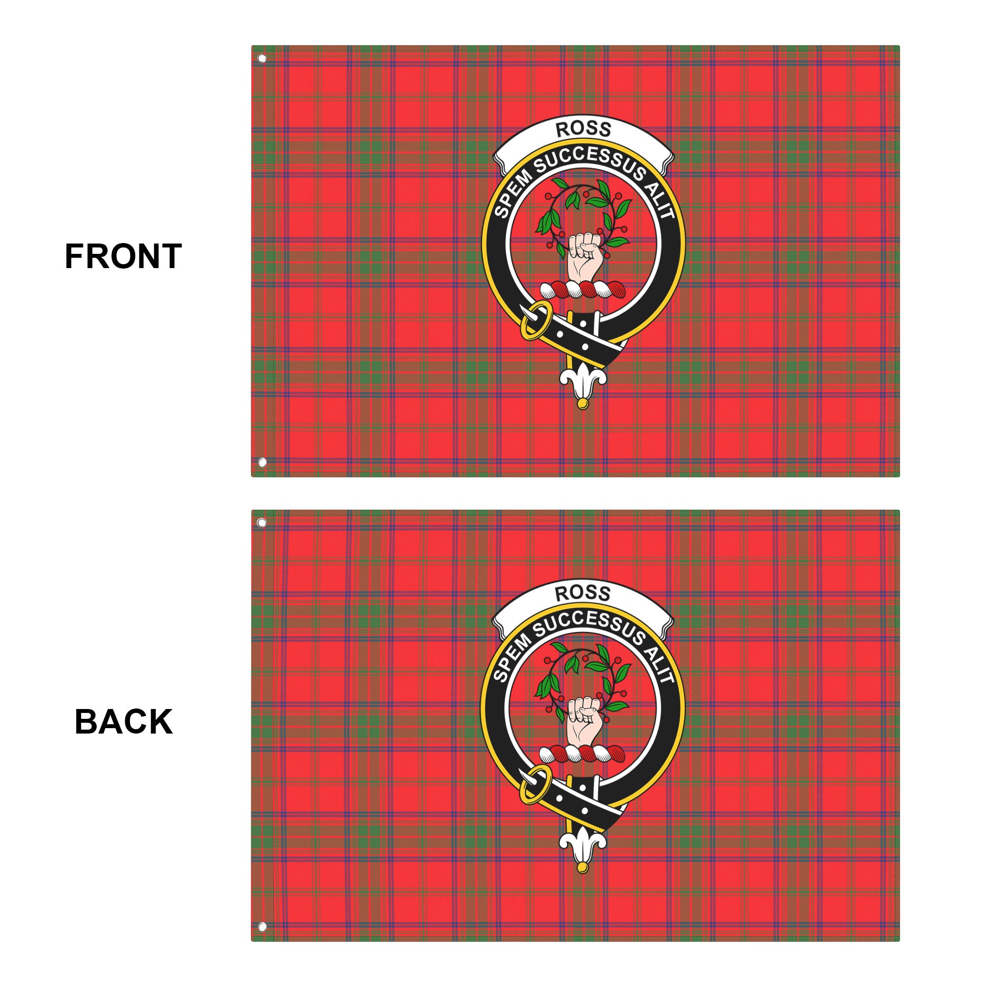 Ross Modern Tartan Crest House Flag