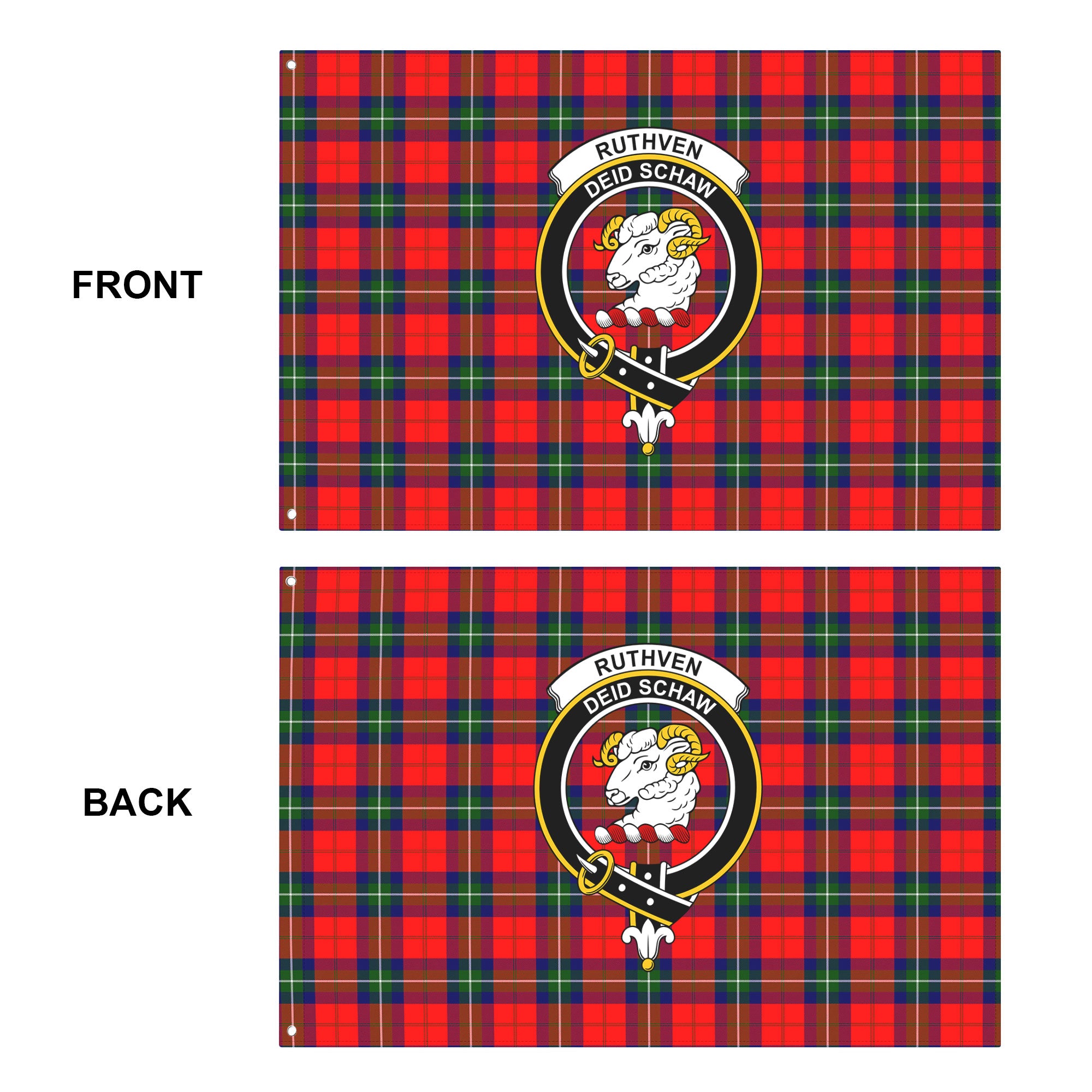 Ruthven Modern Tartan Crest House Flag