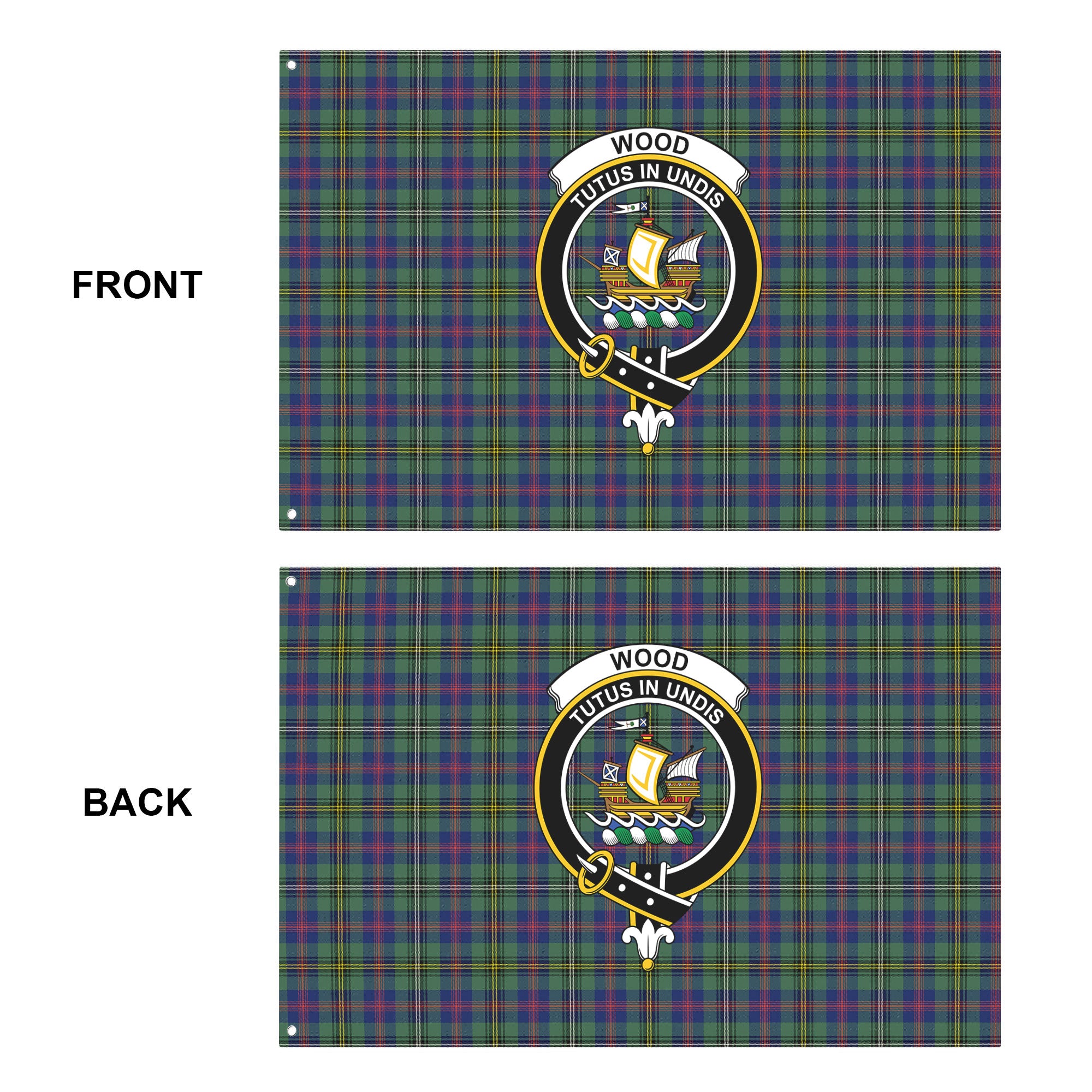 Wood Tartan Crest House Flag