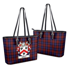 Aitken Tartan Crest Leather Tote Bag