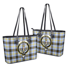 Bell of the Borders Tartan Crest Leather Tote Bag