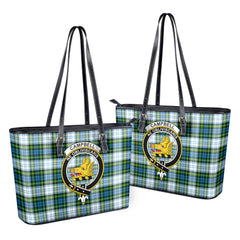 Campbell Dress Tartan Crest Leather Tote Bag