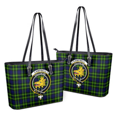 Campbell of Breadalbane Modern Tartan Crest Leather Tote Bag