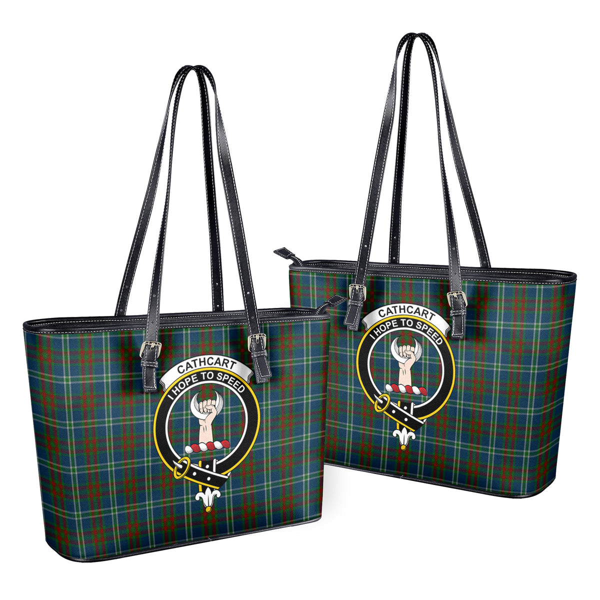 Cathcart Tartan Crest Leather Tote Bag