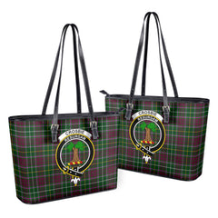 Crosbie Tartan Crest Leather Tote Bag