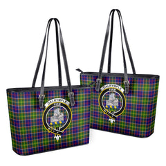 Dalrymple Tartan Crest Leather Tote Bag